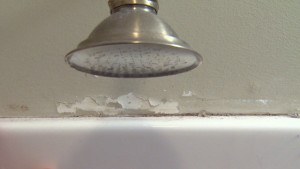 peeling paint in shower