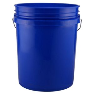 Blue five gallon bucket